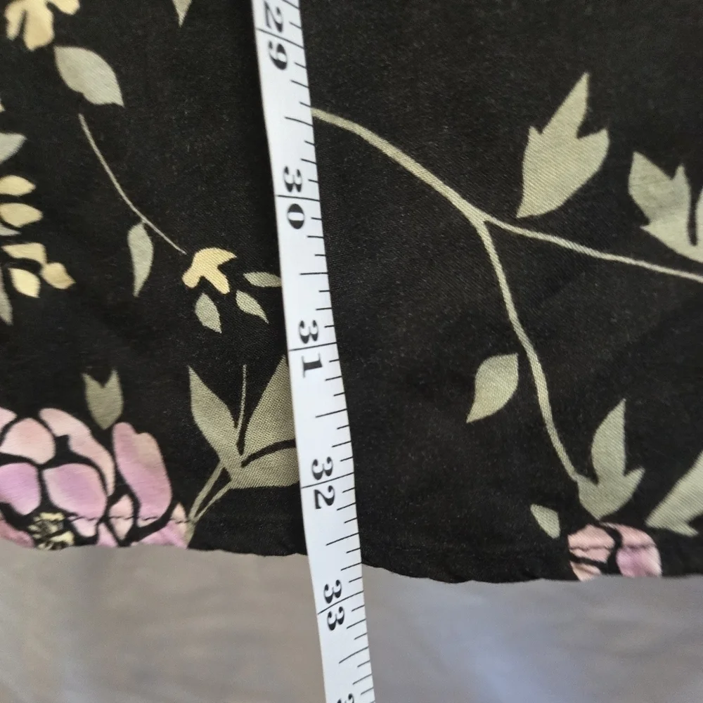Vintage Prophecy by Sage Harbour Floral Midi Skirt Black Pink Size M